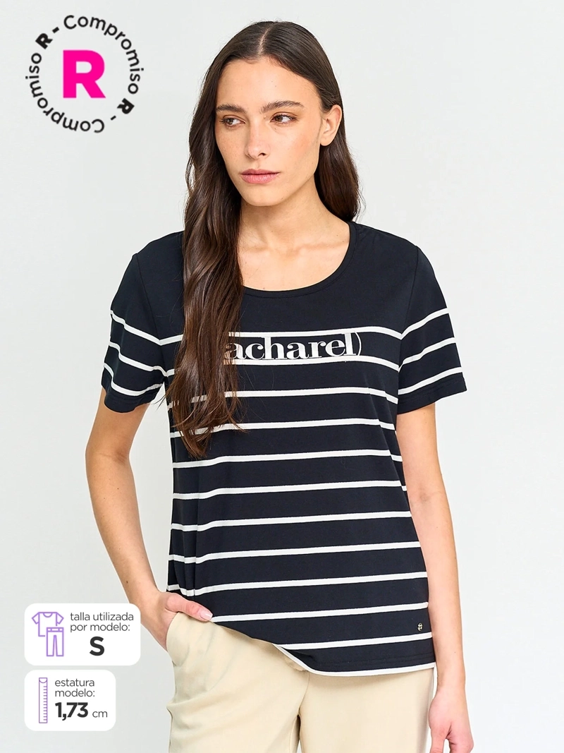 POLERA MUJER CACHAREL ALGODÓN MANGA CORTA - 1