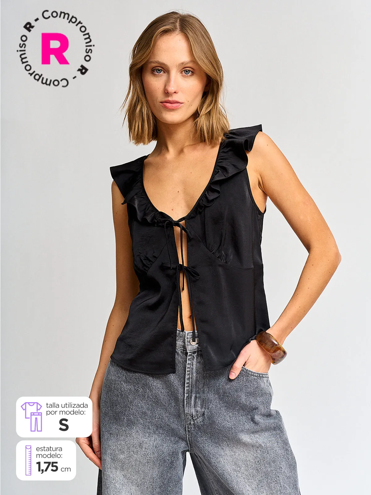 BLUSA MUJER MARQUIS LAZO SATINADA - 1