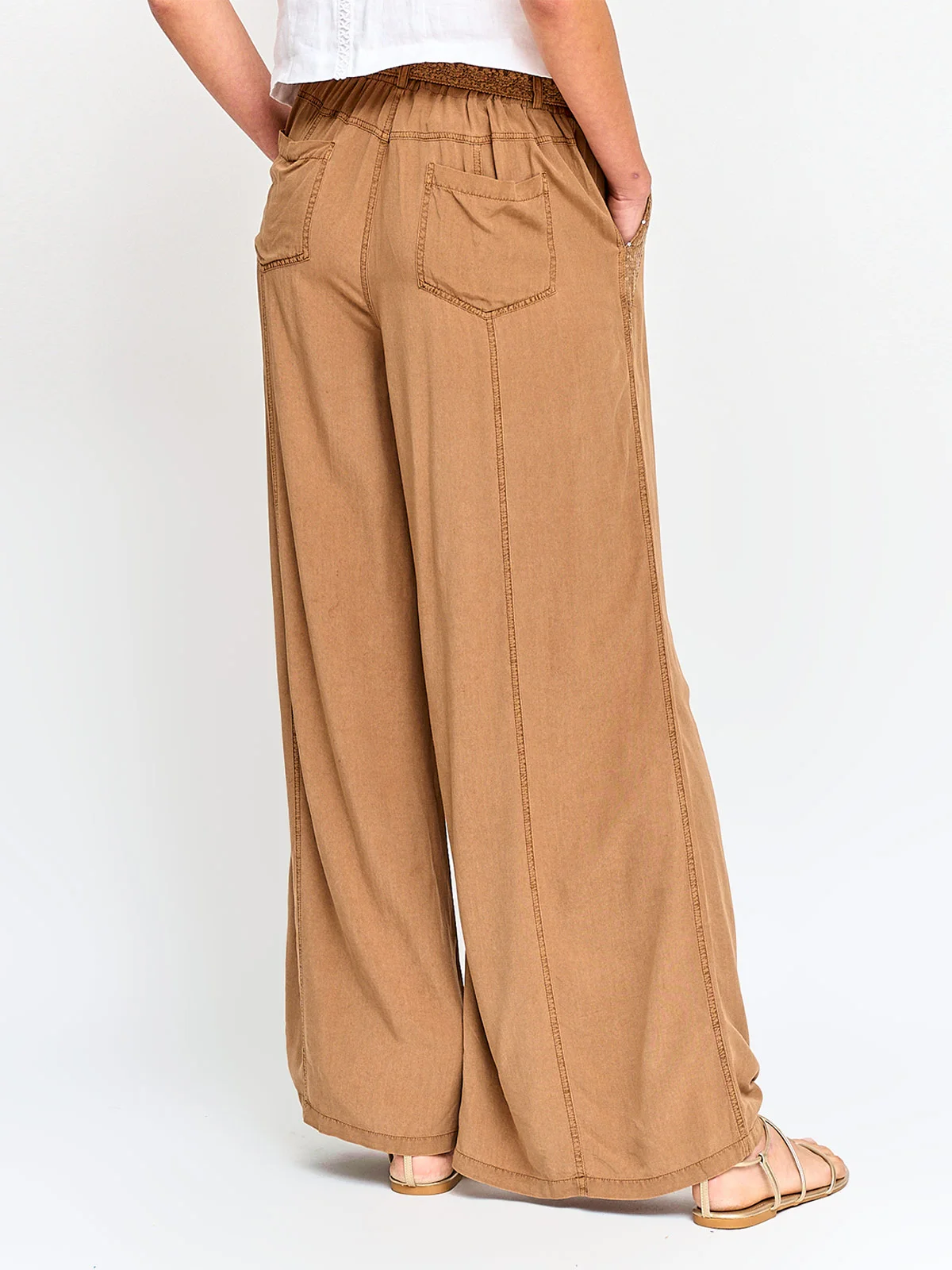 PANTALÓN MUJER TATIENNE FLUIDO CINTURÓN MACRAMÉ - 2