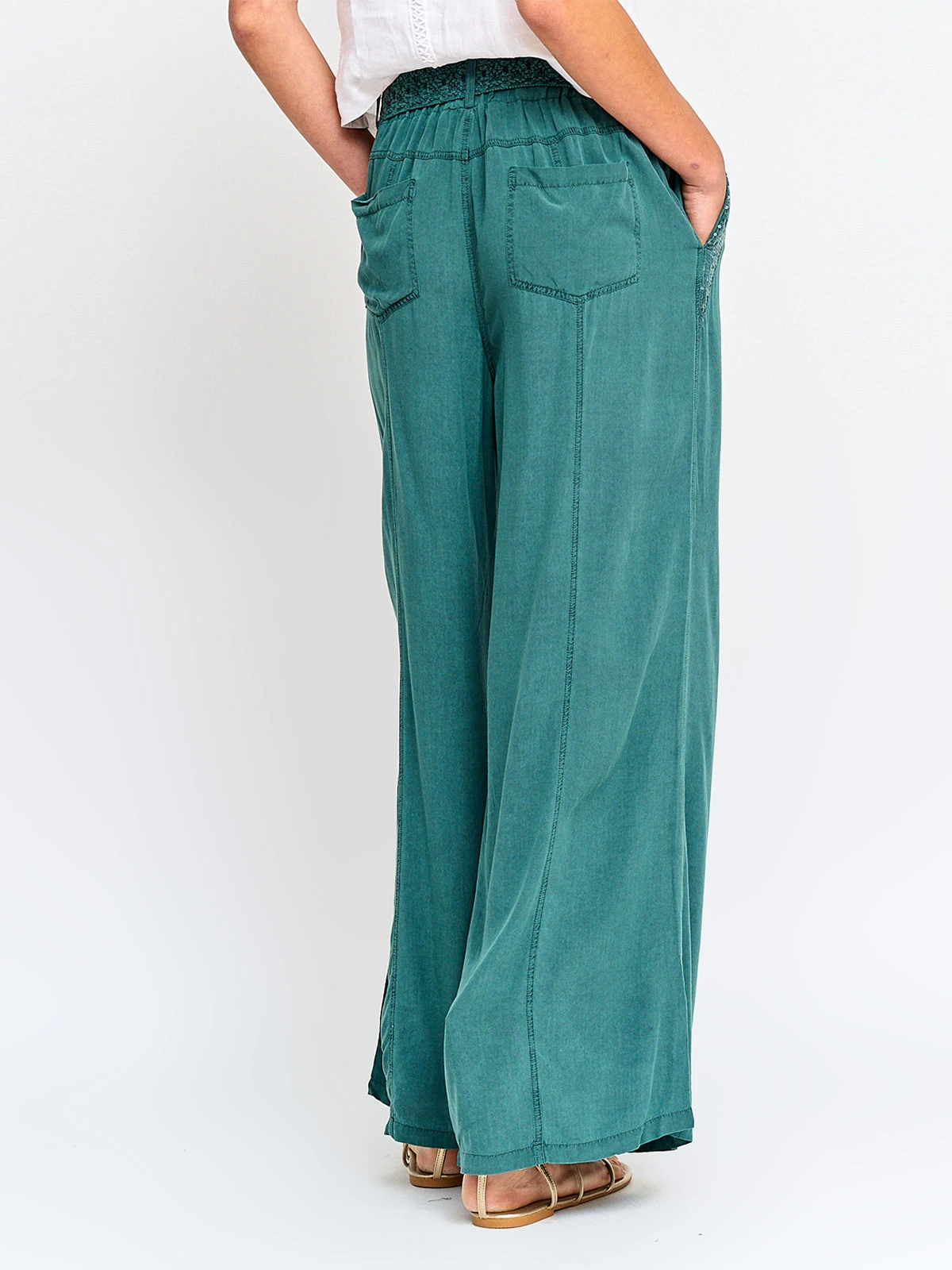PANTALÓN MUJER TATIENNE FLUIDO CINTURÓN MACRAMÉ - 2