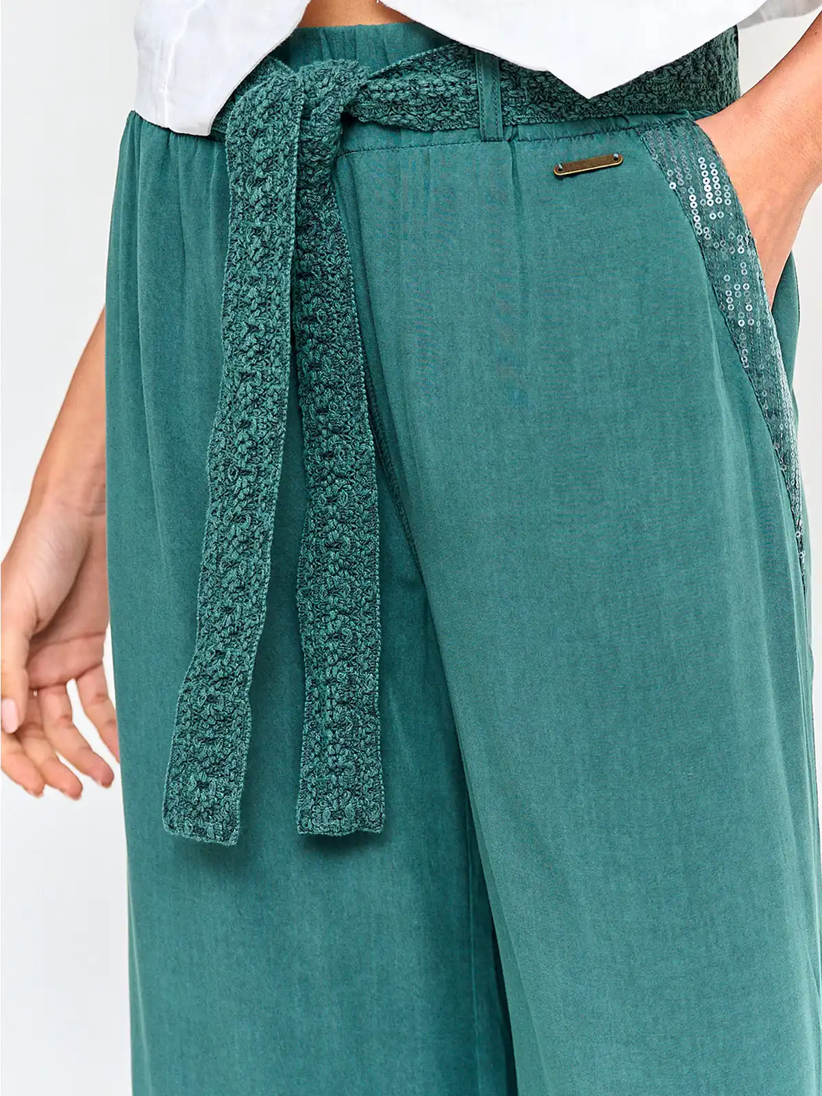 PANTALÓN MUJER TATIENNE FLUIDO CINTURÓN MACRAMÉ - 3