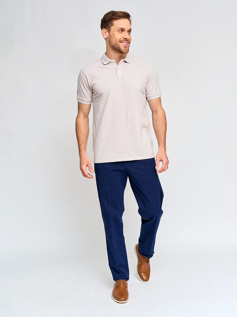 POLERA HOMBRE CACHAREL ALGODÓN CUELLO POLO MANGA CORTA LAVADA - 4