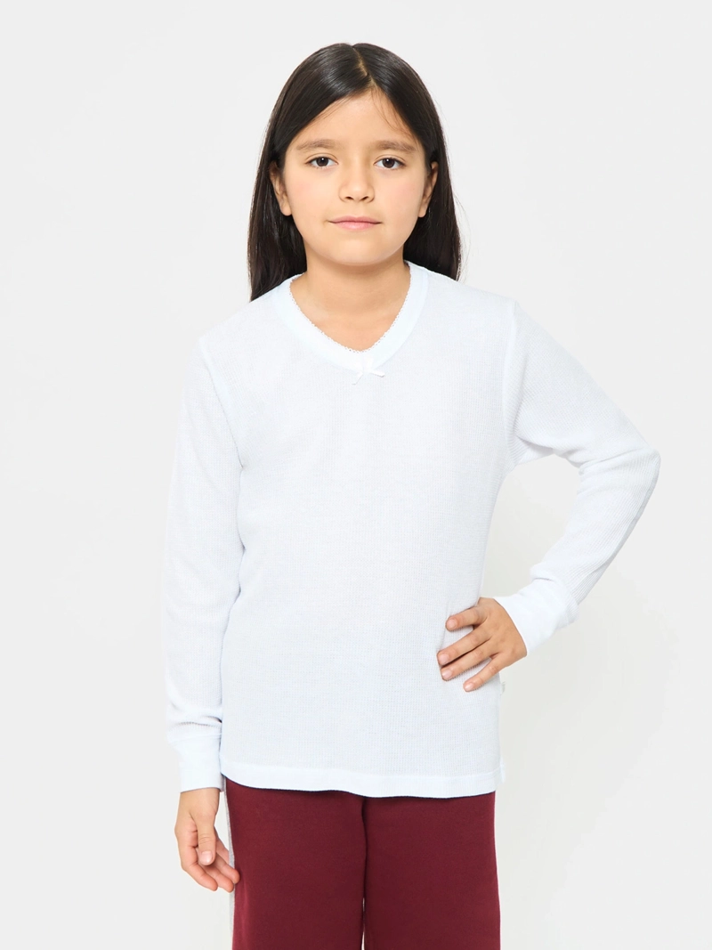 PACK 2 CAMISETAS MANGA LARGA NIÑA PALMERS BLANCO MICROPANAL TPERMICO CUELLO V - 1