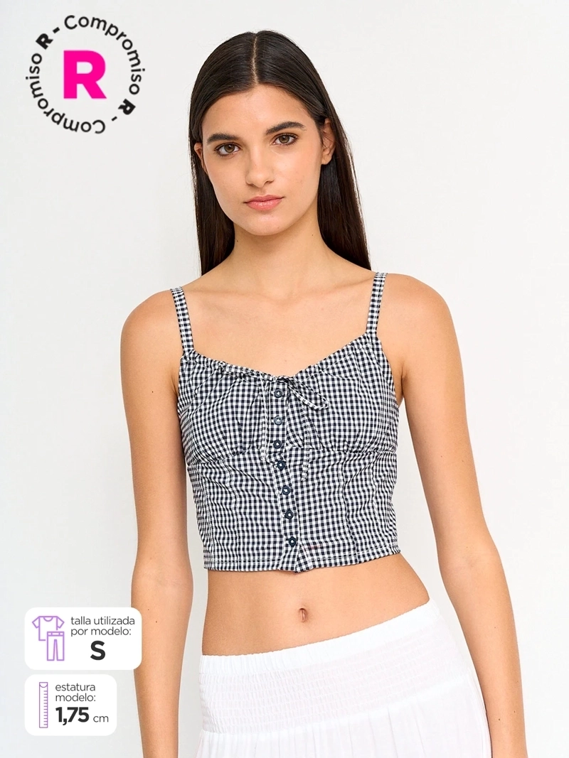 BLUSA MUJER INDEX SIN MANGAS TIPO CORSET - 2