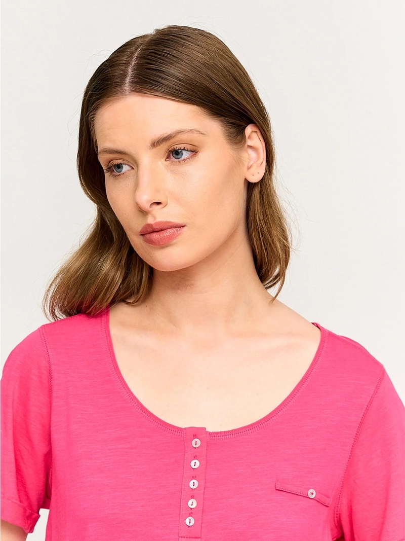 POLERA MUJER AZIZ ALGODÓN MANGA CORTA BÁSICA - 3