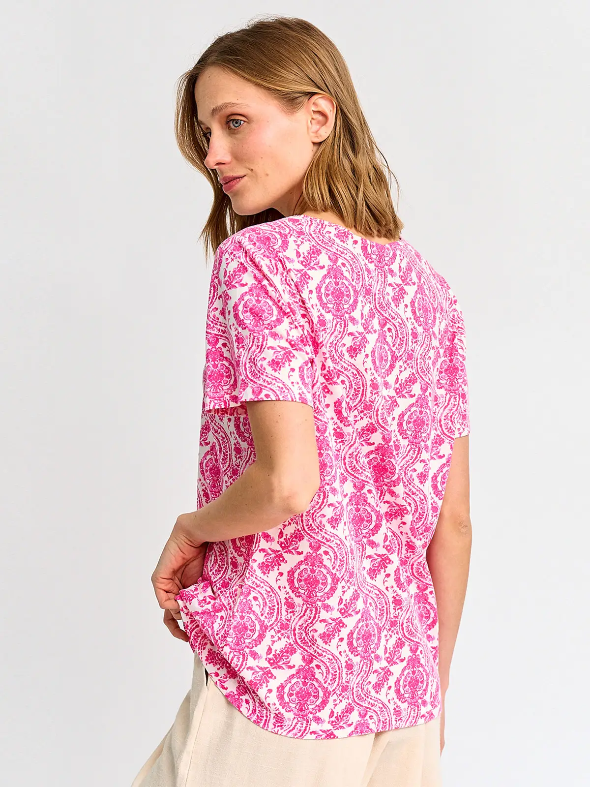 POLERA MUJER AZIZ MANGA CORTA ESTAMPADA - 2