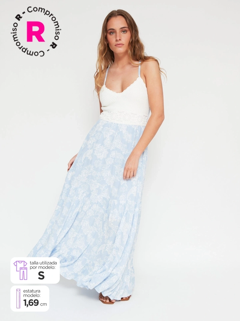 VESTIDO MUJER INDEX LARGO MACRAMÉ - 1