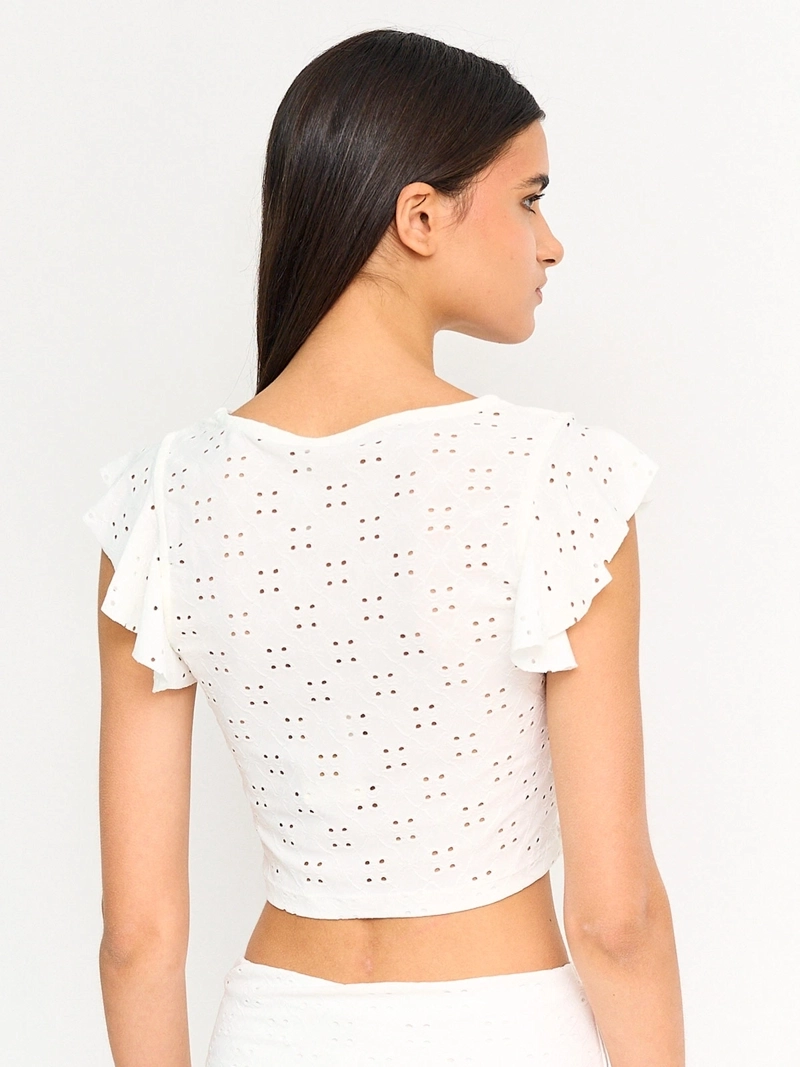 POLERA MUJER INDEX SIN MANGAS BRODERIE VUELOS - 2