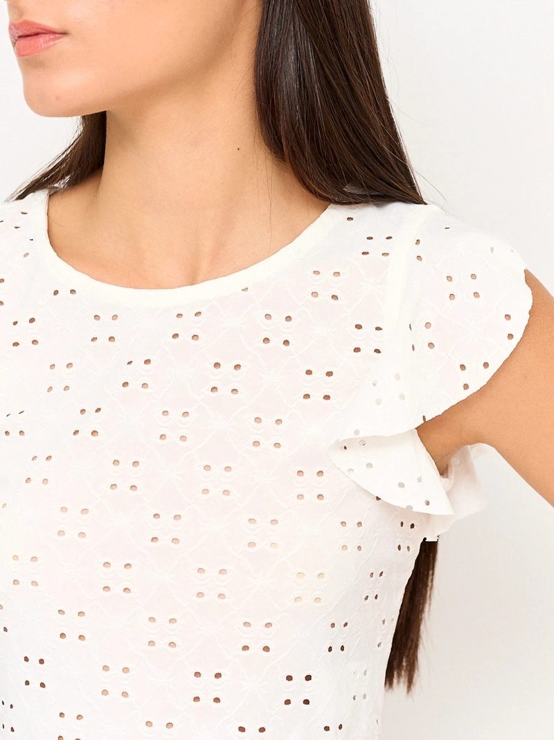 POLERA MUJER INDEX SIN MANGAS BRODERIE VUELOS - 3