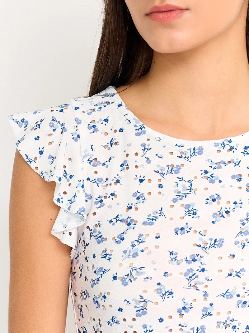 POLERA MUJER INDEX SIN MANGAS BRODERIE VUELOS - 3