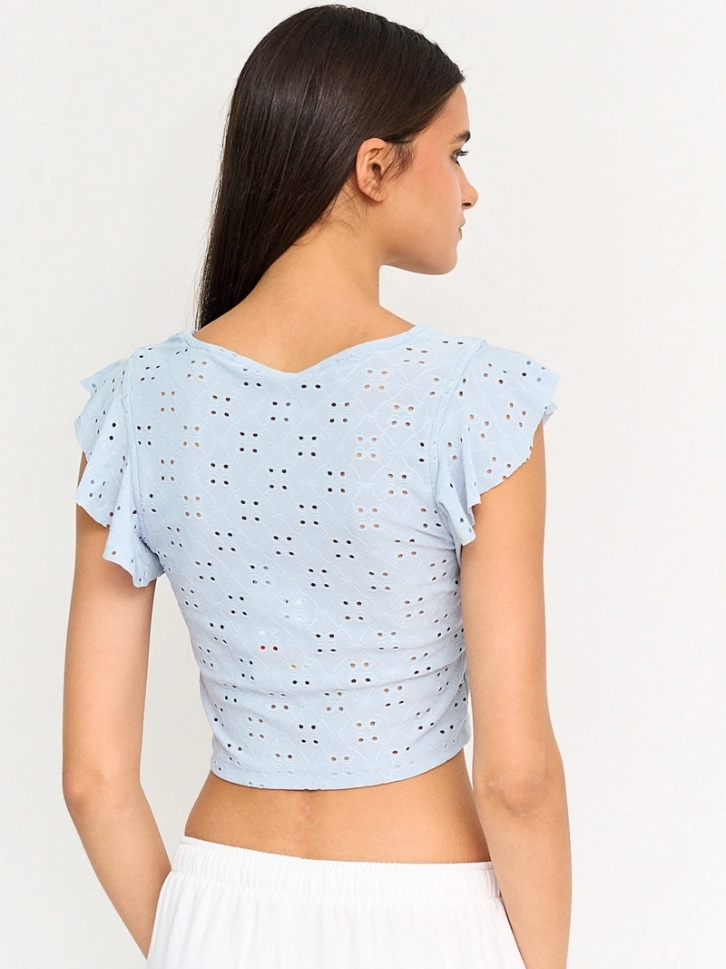 POLERA MUJER INDEX SIN MANGAS BRODERIE VUELOS - 2