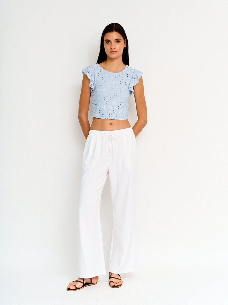 POLERA MUJER INDEX SIN MANGAS BRODERIE VUELOS - 4