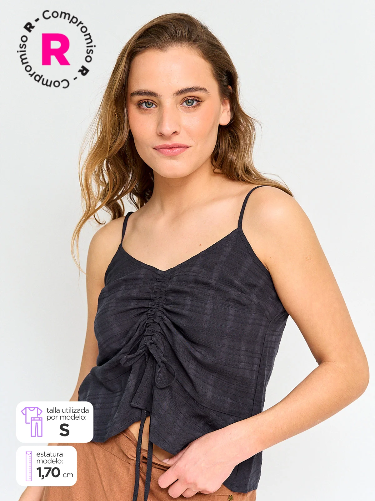 BLUSA MUJER BARBADOS SIN MANGAS RECOGIDO - 1
