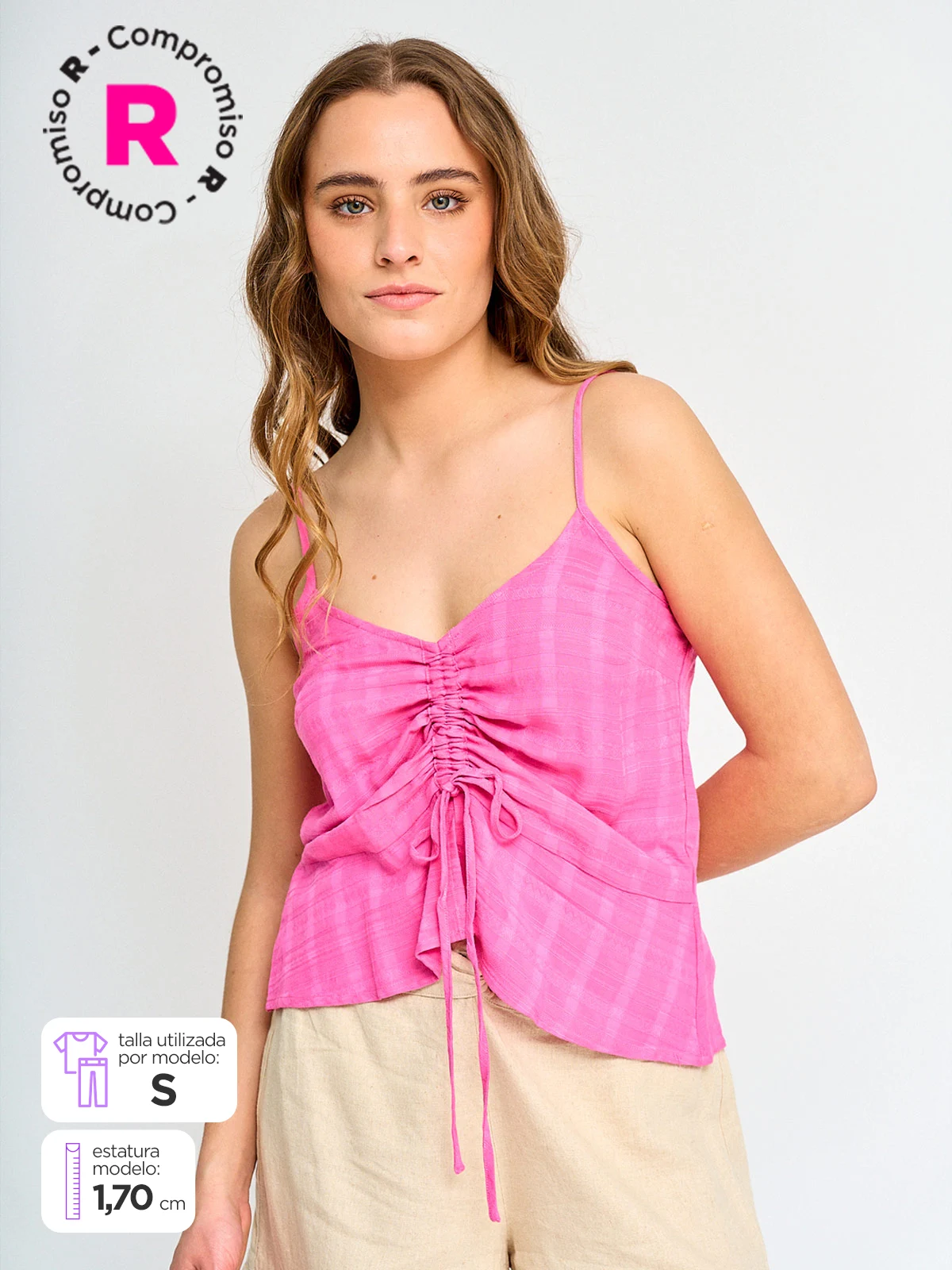 BLUSA MUJER BARBADOS SIN MANGAS RECOGIDO - 1