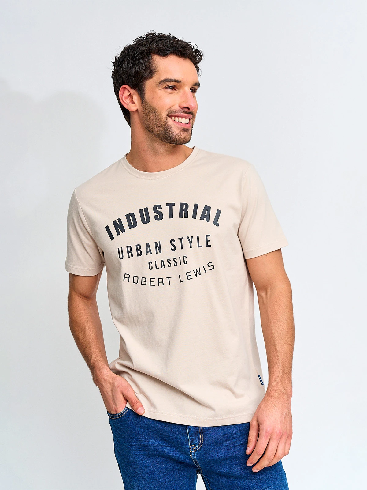 POLERA HOMBRE ROBERT LEWIS ALGODÓN MANGA CORTA - 1