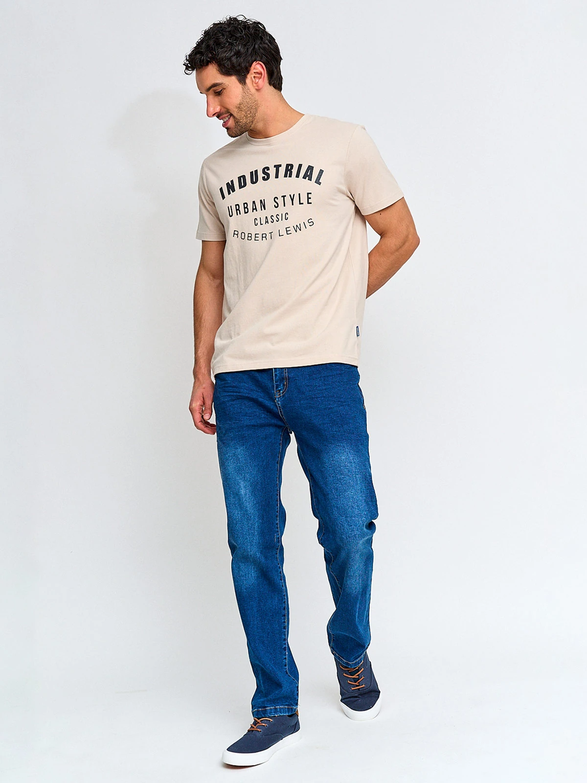 POLERA HOMBRE ROBERT LEWIS ALGODÓN MANGA CORTA - 4