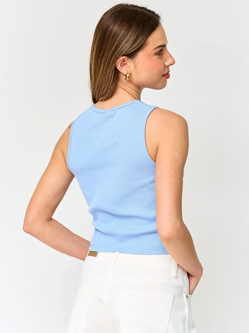 POLERA MUJER INDEX ALGODÓN SIN MANGAS CROP - 2