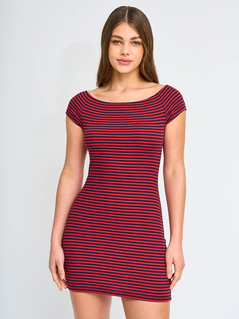 VESTIDO MUJER INDEX ALGODÓN CORTO HOMBRO DESCUBIERTO - 2