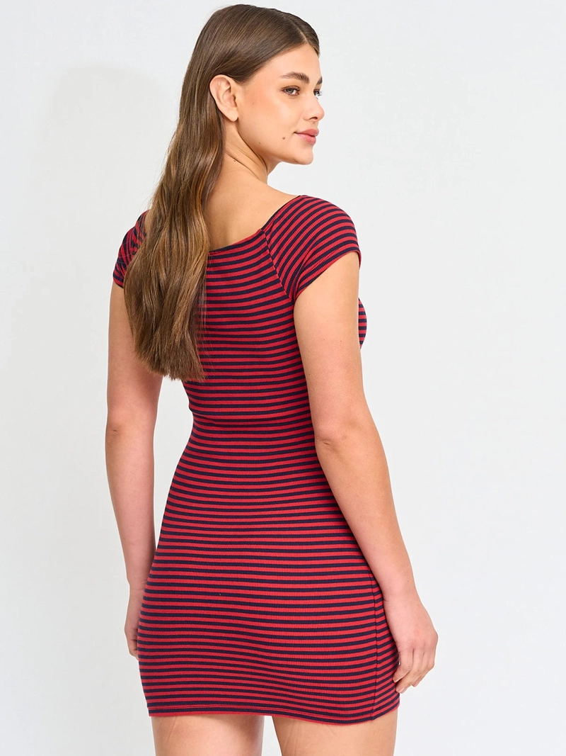 VESTIDO MUJER INDEX ALGODÓN CORTO HOMBRO DESCUBIERTO - 3