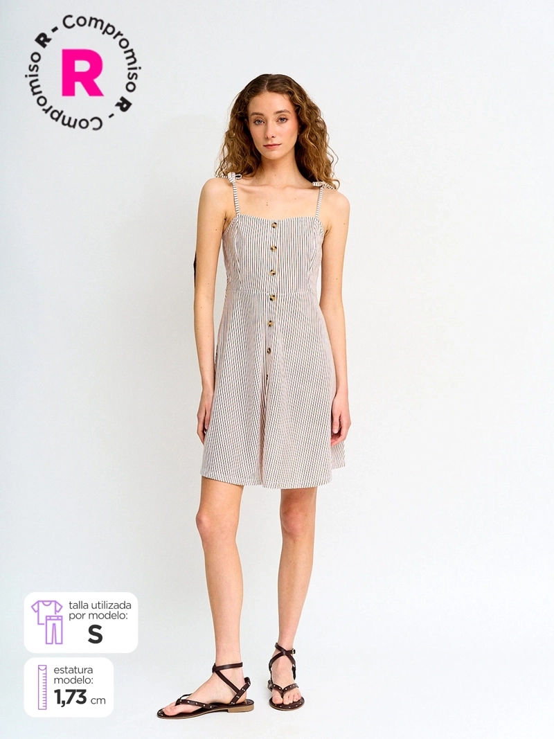 VESTIDO MUJER INDEX CORTO BOTONES
