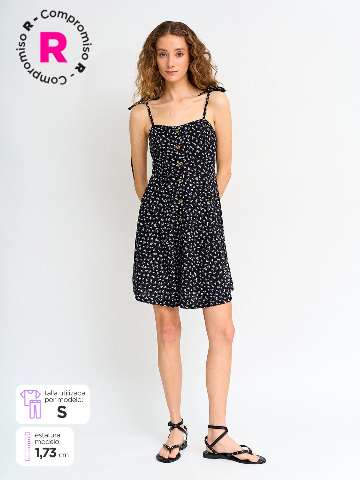 VESTIDO MUJER INDEX CORTO BOTONES - 1