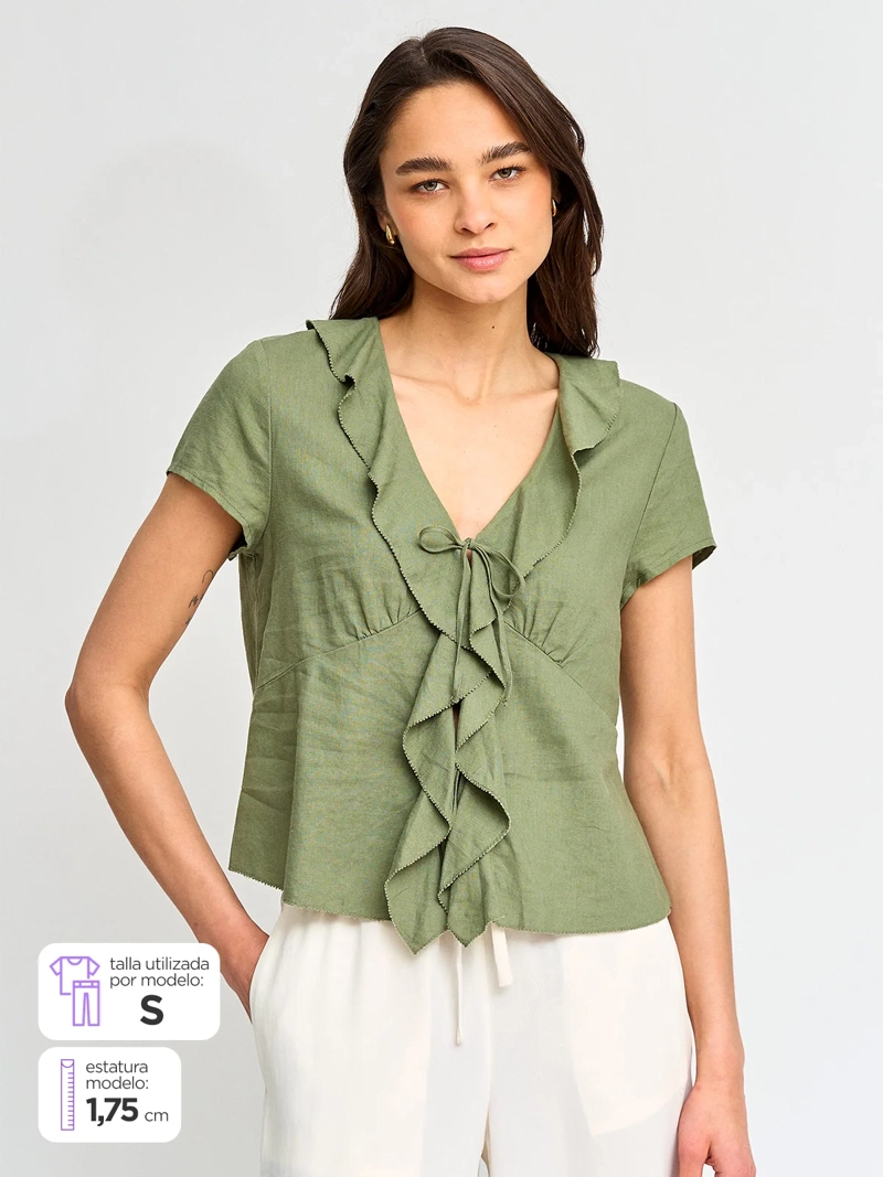 BLUSA MUJER MARQUIS LINO VOLANTES - 1