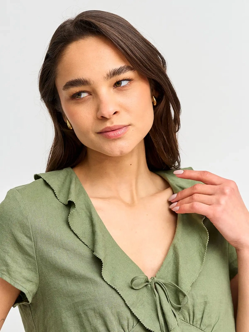 BLUSA MUJER MARQUIS LINO VOLANTES - 3