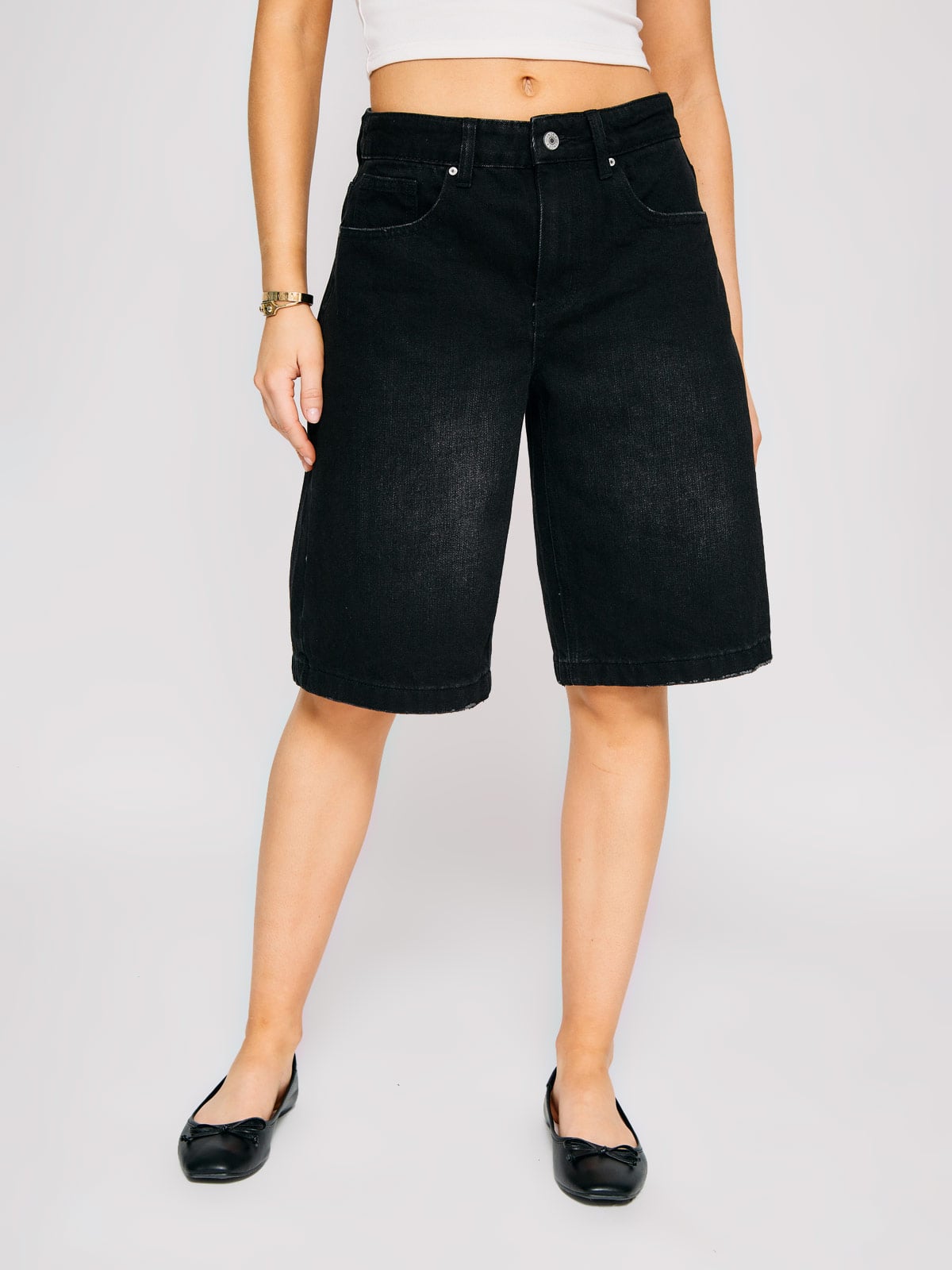 SHORT MUJER INDEX ALGODÓN LARGO DENIM - 2