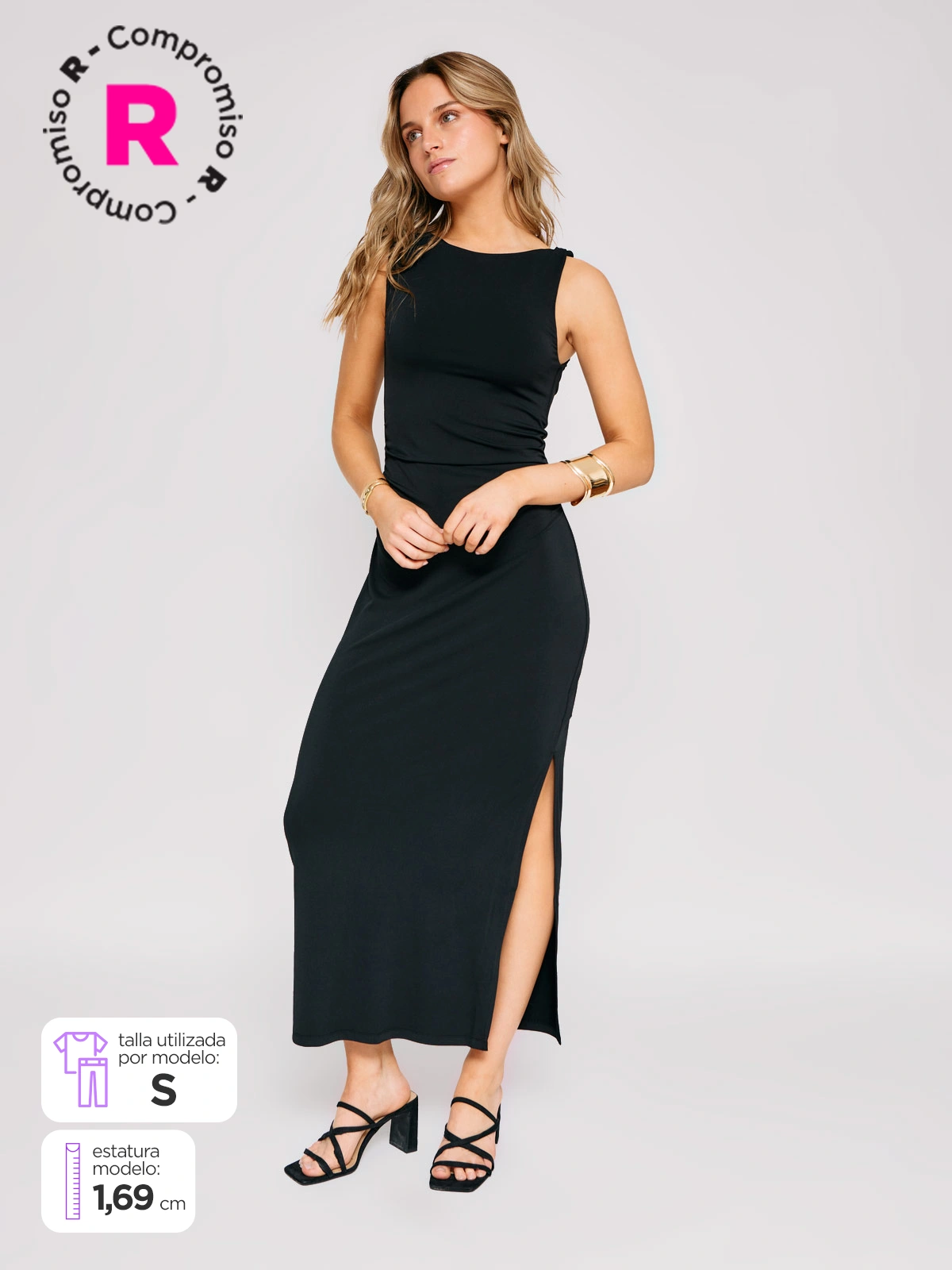 VESTIDO MUJER INDEX LARGO AJUSTADO - 1