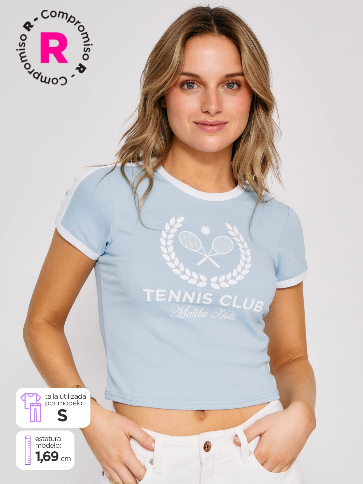 POLERA MUJER INDEX ALGODÓN MANGA CORTA COLLEGE - 1