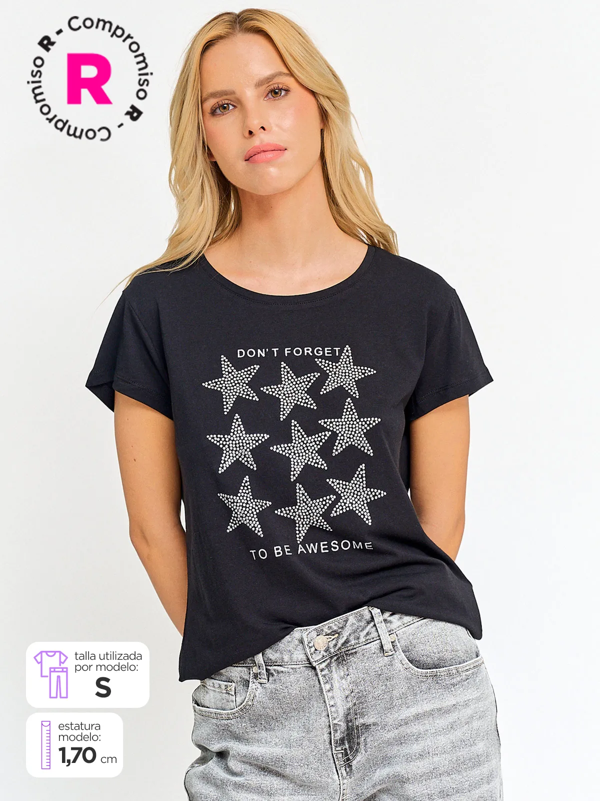 POLERA MUJER INDEX ALGODÓN MANGA CORTA - 1