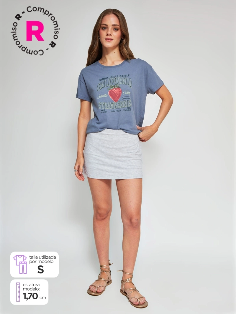 FALDA SHORT MUJER INDEX ALGODÓN PUNTO - 1