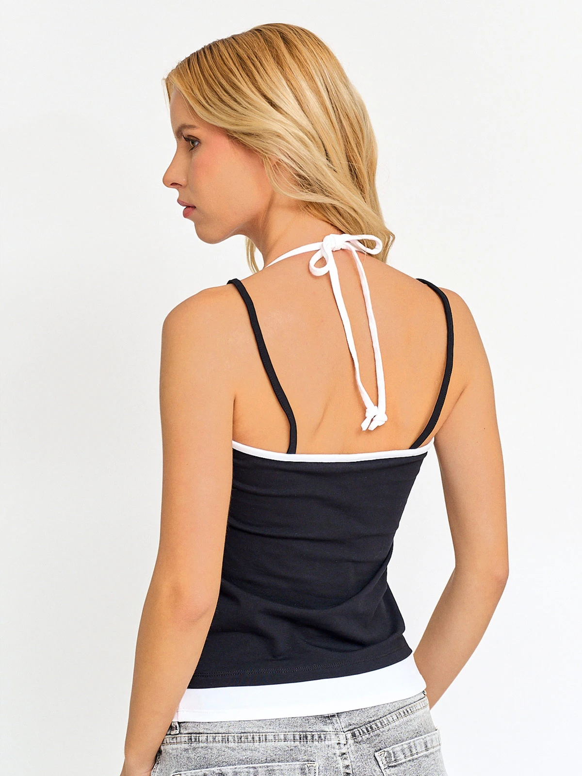 POLERA MUJER INDEX ALGODÓN SIN MANGAS CONTRASTE - 2