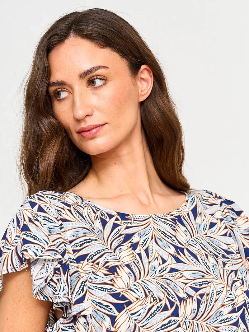 BLUSA MUJER AZIZ MANGA CORTA ESTAMPADA - 3