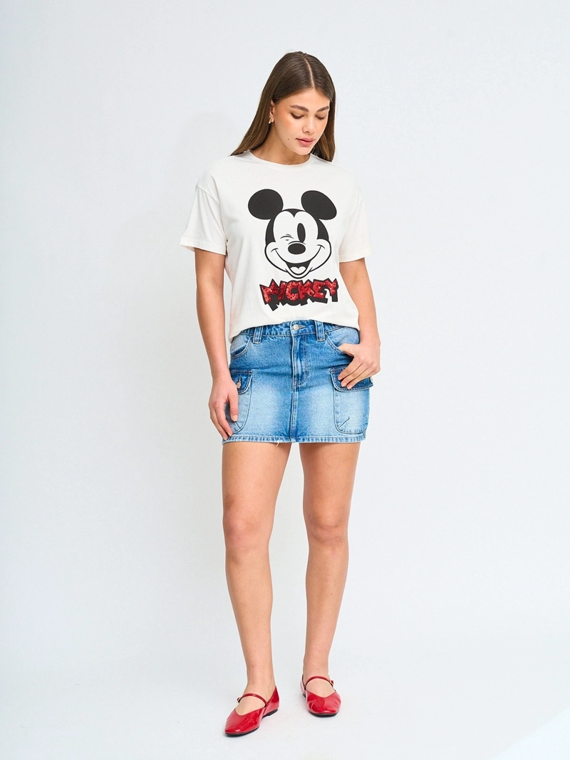 POLERA MUJER DISNEY ALGODÓN MANGA CORTA MICKEY - 4
