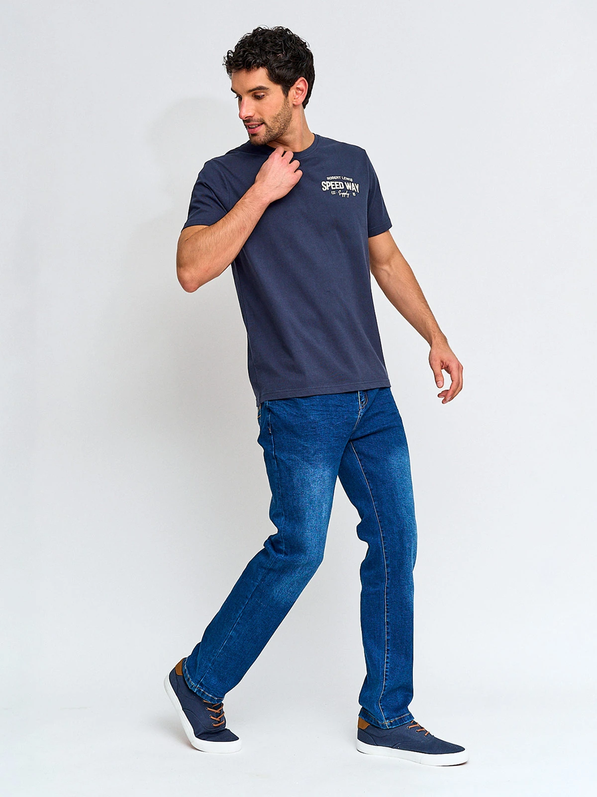 POLERA HOMBRE ROBERT LEWIS ALGODÓN MANGA CORTA - 4