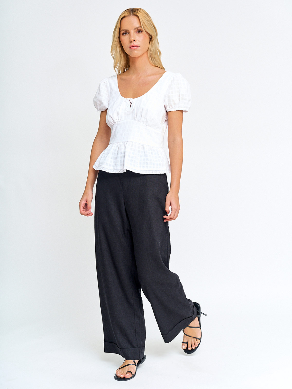 BLUSA MUJER INDEX ALGODÓN MANGA GLOBO - 4