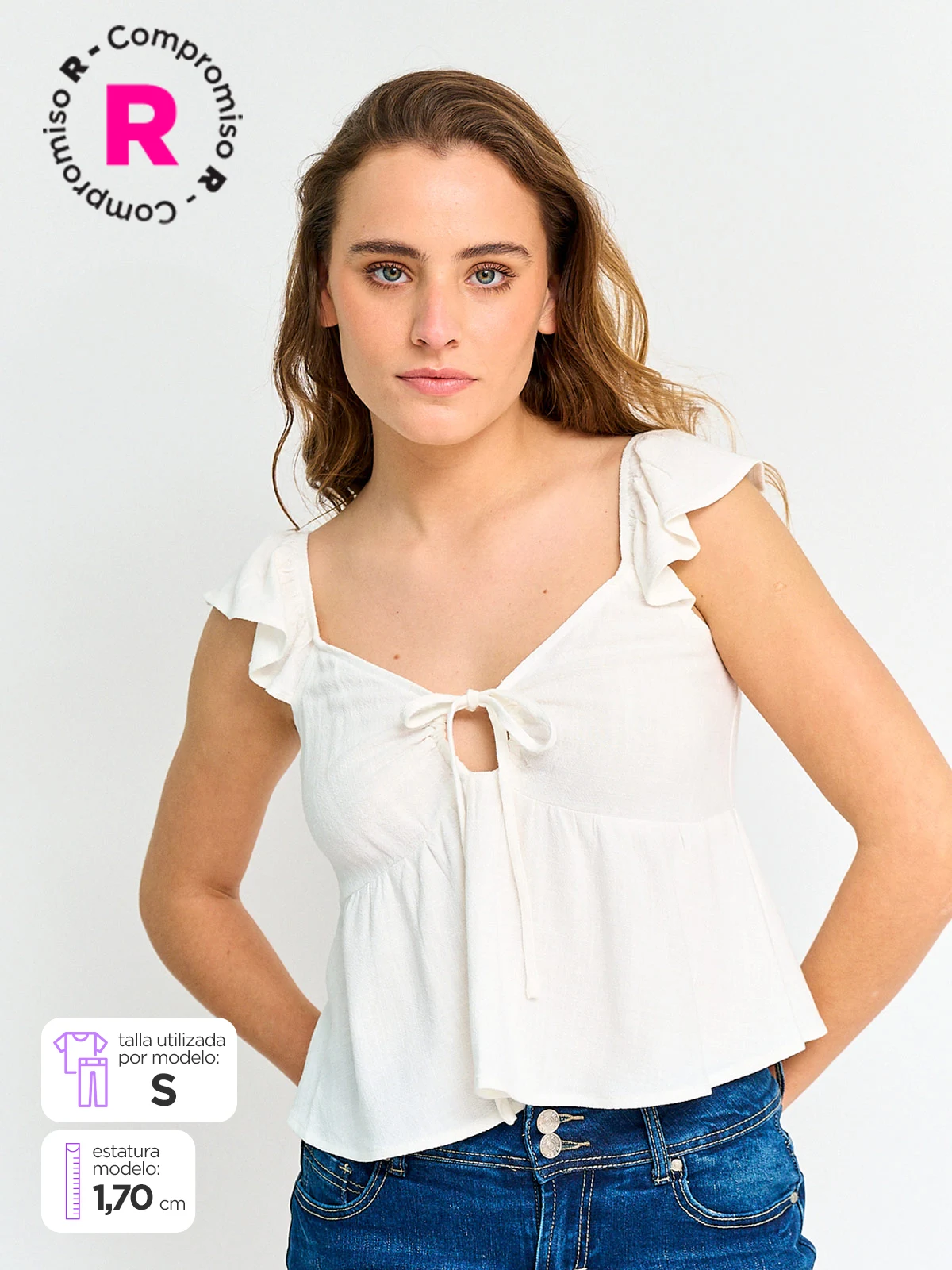 BLUSA MUJER INDEX SIN MANGAS VUELOS - 1