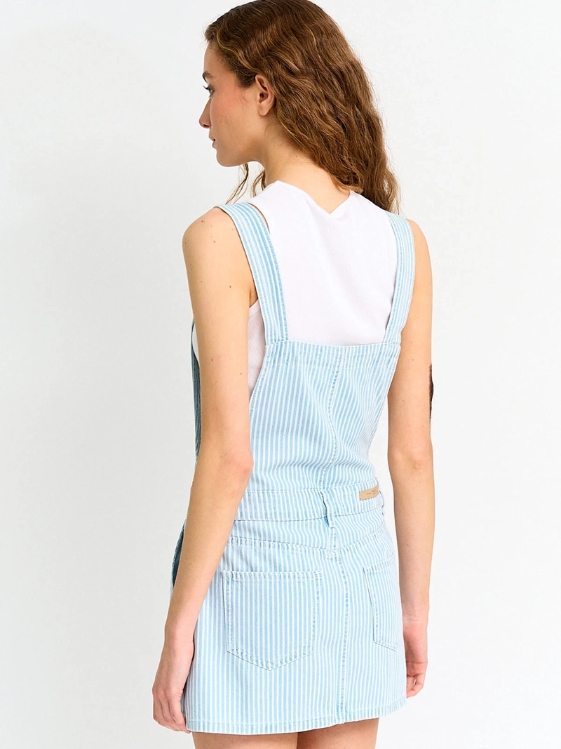 JARDINERA MUJER INDEX ALGODÓN CORTA DENIM - 3