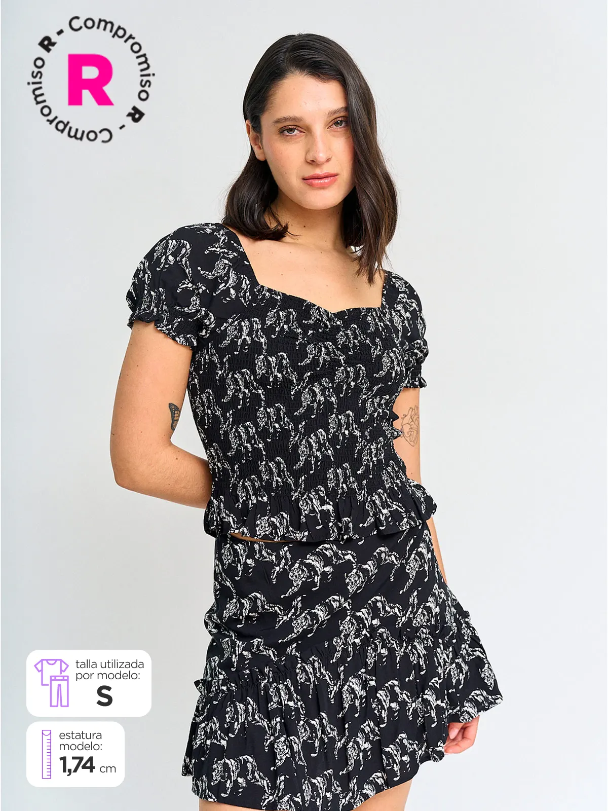 BLUSA MUJER BARBADOS MANGA CORTA PANAL - 1