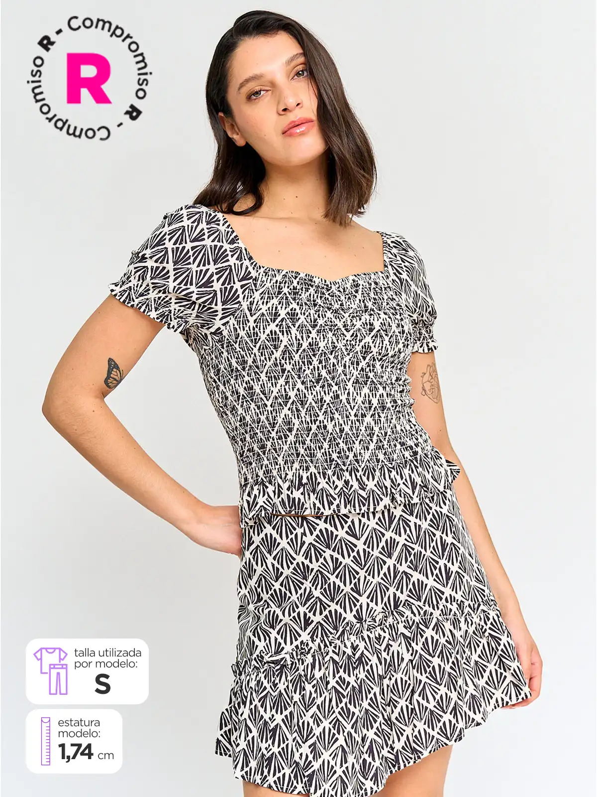 BLUSA MUJER BARBADOS MANGA CORTA PANAL - 1