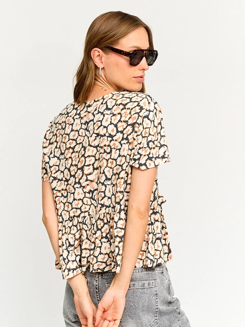 BLUSA MUJER BARBADOS MANGA CORTA NUDO - 2