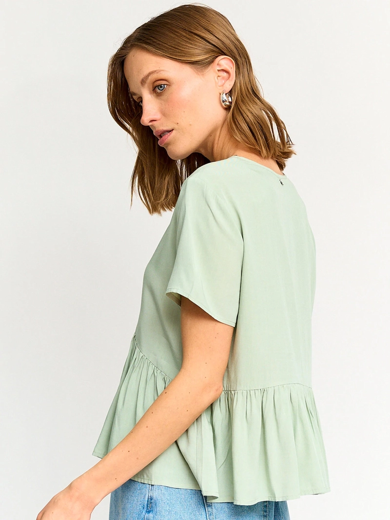 BLUSA MUJER BARBADOS MANGA CORTA NUDO - 2