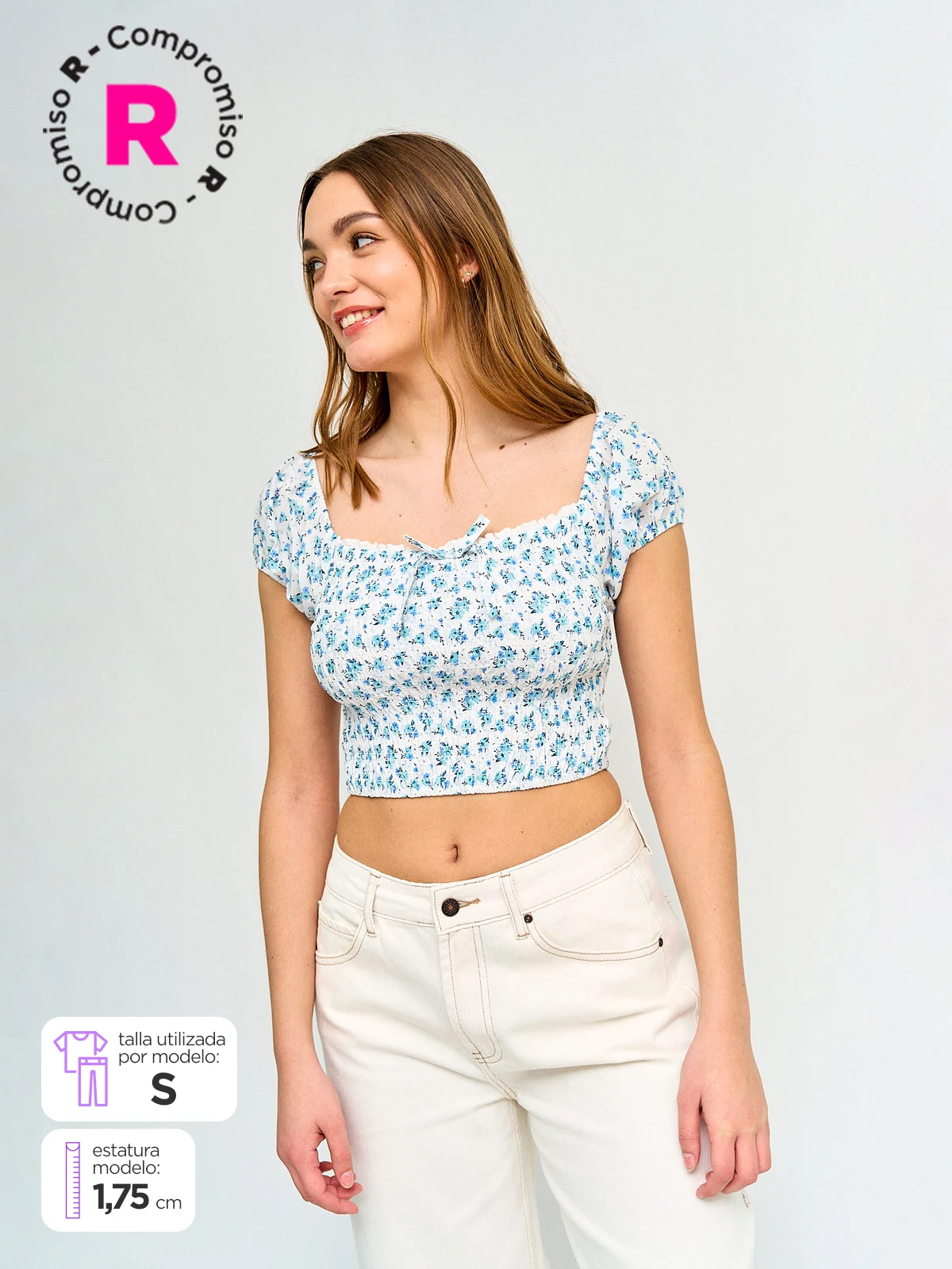 BLUSA MUJER INDEX ALGODÓN MANGA CORTA PANAL - 1