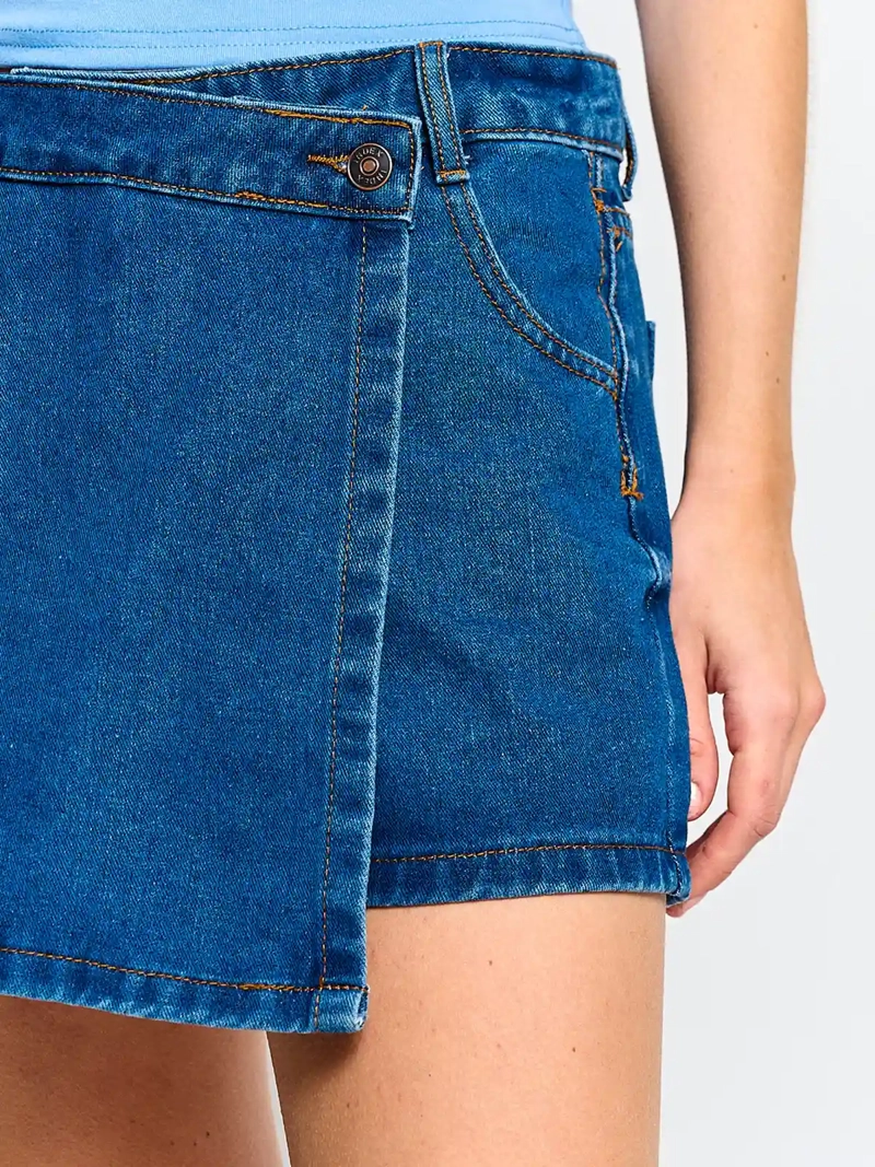 FALDA SHORT MUJER INDEX ALGODÓN DENIM - 4