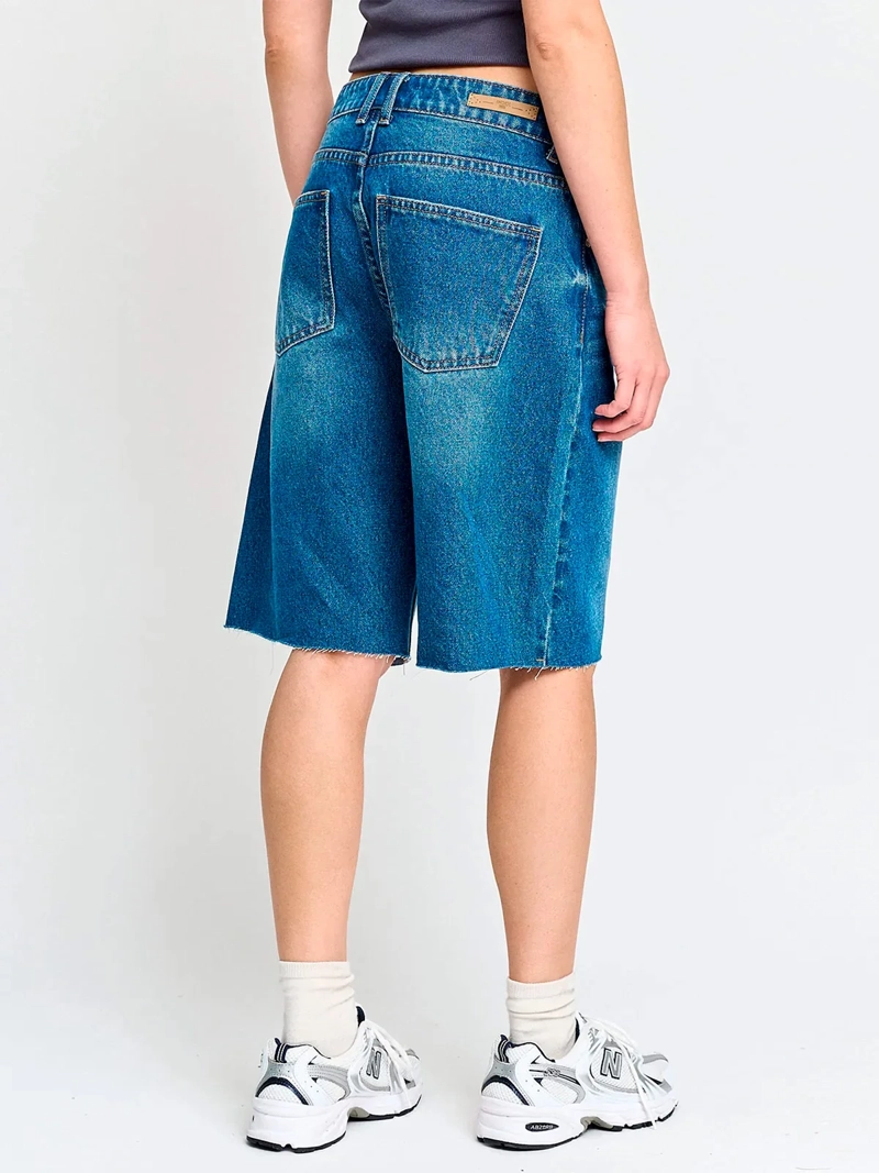 SHORT MUJER INDEX LARGO ALGODÓN DENIM - 3