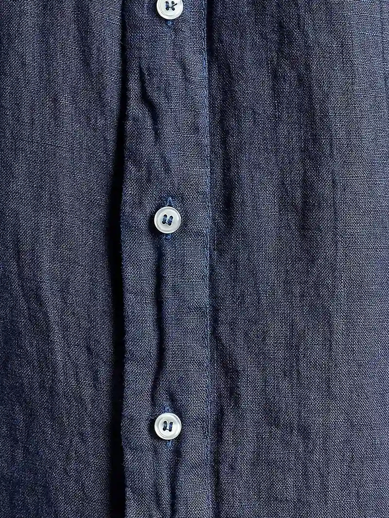 CAMISA HOMBRE SPAVALDI LINO CUELLO CAMISERO MANGA LARGA - 4