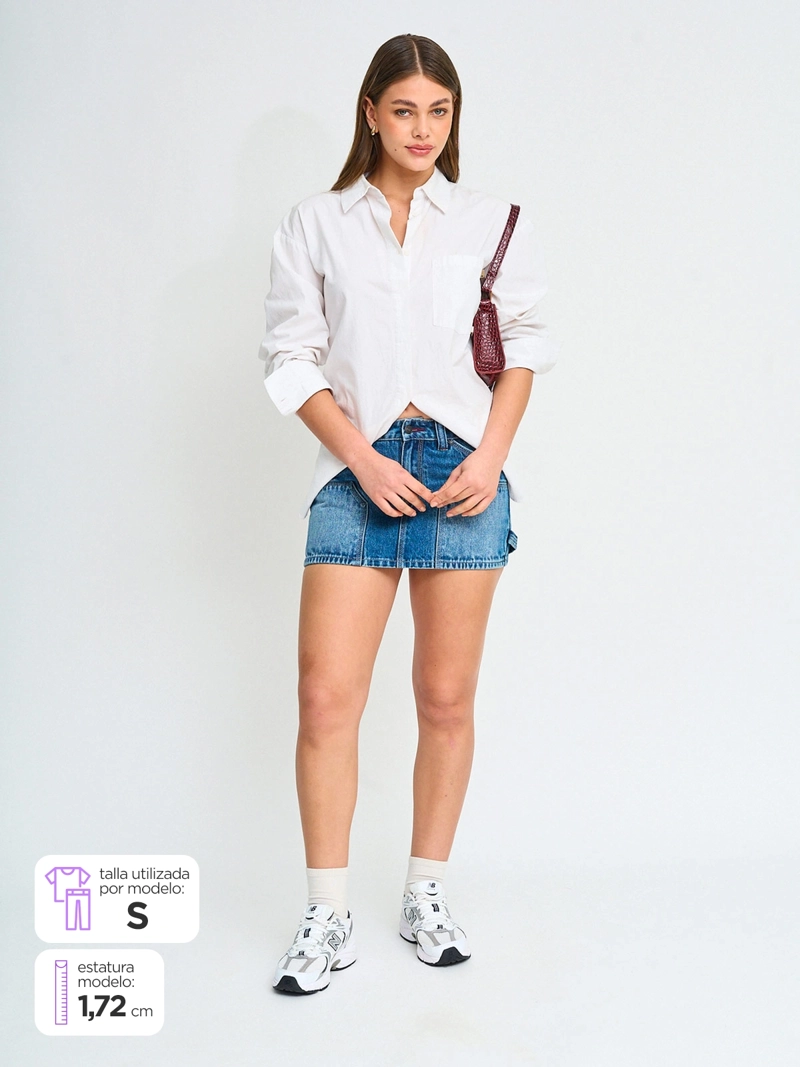 FALDA MUJER INDEX ALGODÓN CORTA CARPINTERA - 1