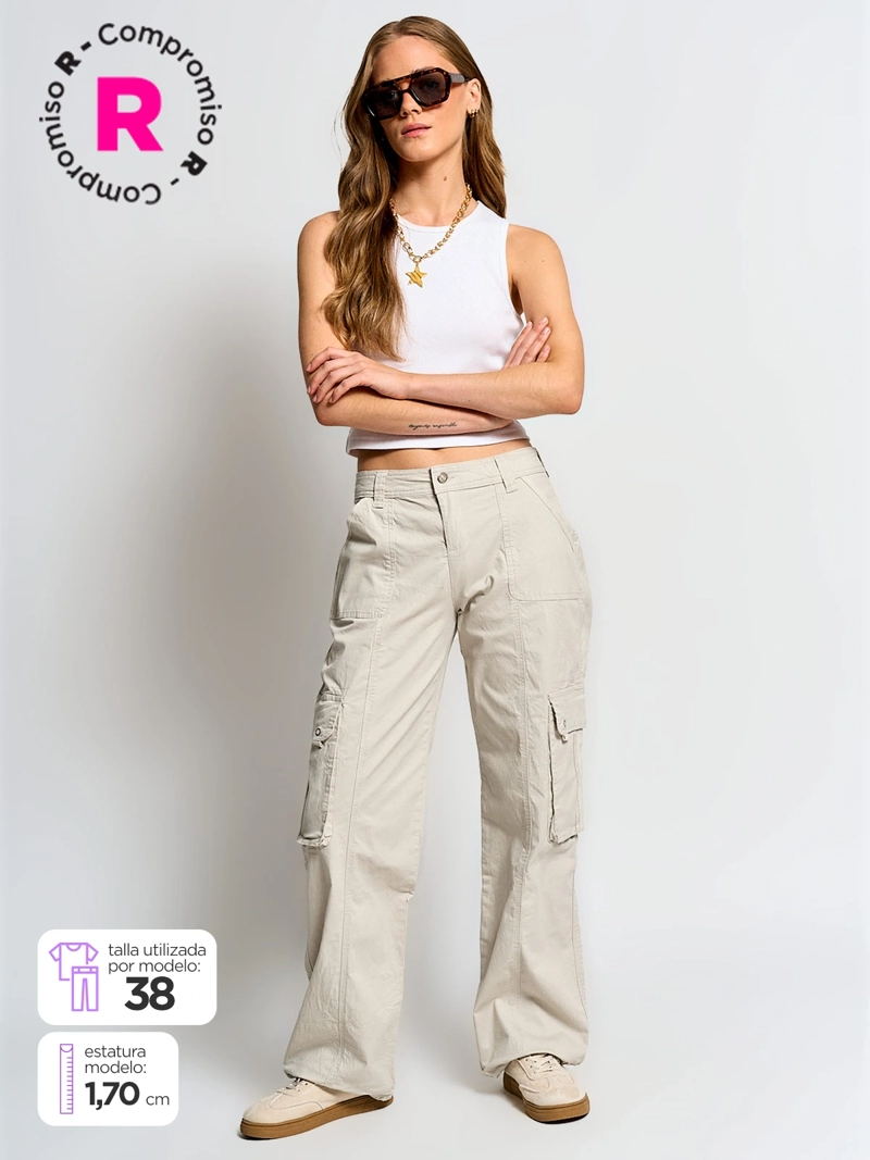 PANTALÓN MUJER INDEX CARGO ALGODÓN - 1