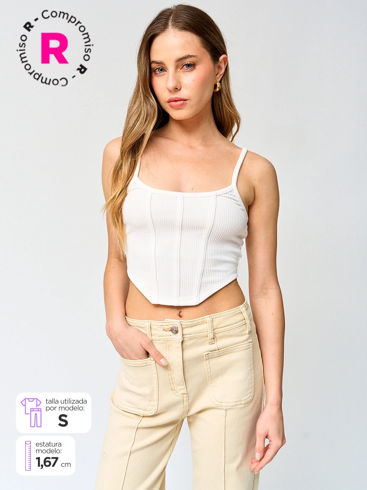 POLERA MUJER INDEX SIN MANGAS CORSET - 1